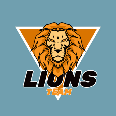 Sport Team Emblem with Lion Logo tervezősablon