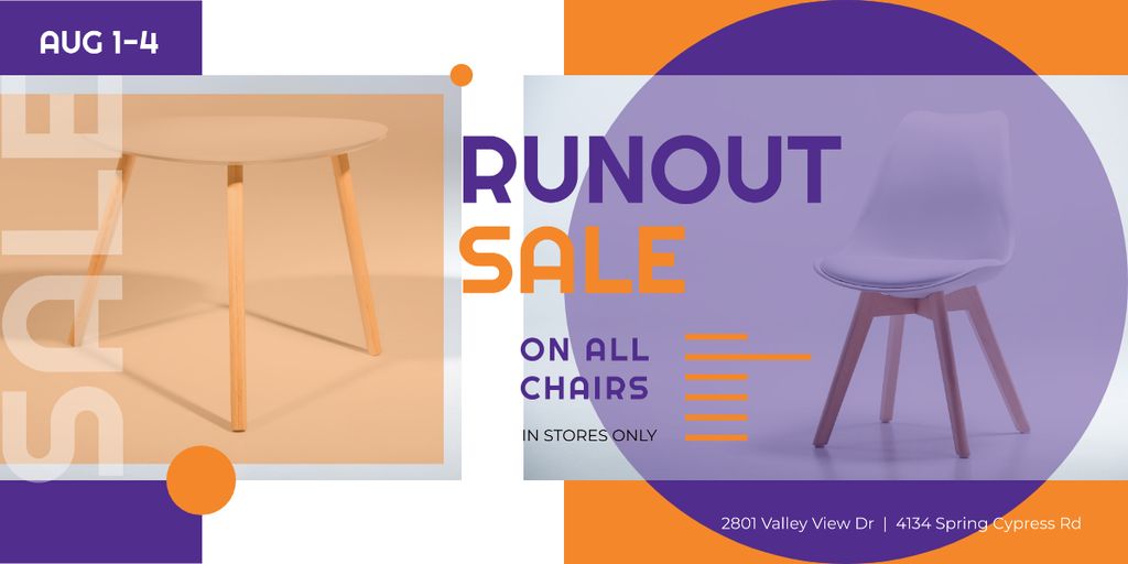 Modèle de visuel Furniture Sale White Chair and Table - Image