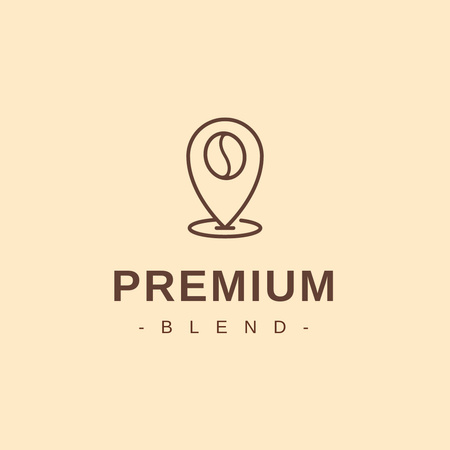Designvorlage cafe ad mit bohne und kartenmarkierung illustration für Logo