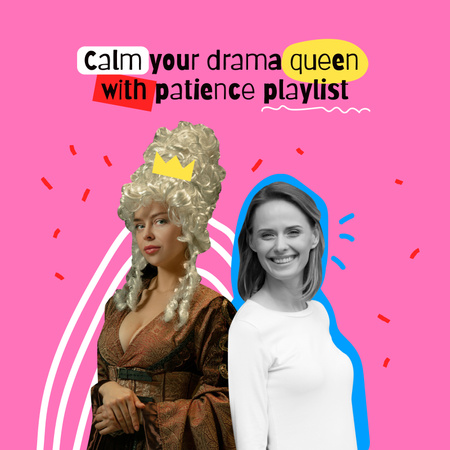 Template di design Funny Girl in Queen's Costume Album Cover