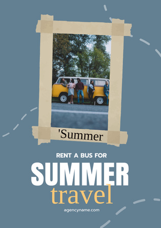 Bus Tour Ad on Blue Flyer A5 – шаблон для дизайна