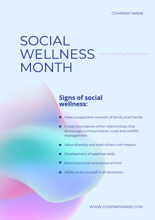 Social Wellness Month Announcement Poster Design Template