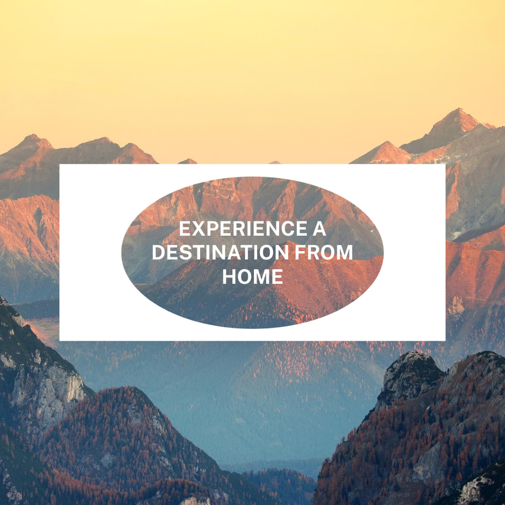 Journey Experience Inspiration with Mountains Landscape Instagram Design Template