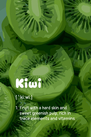 Fresh Slices of Kiwi Pinterest Design Template