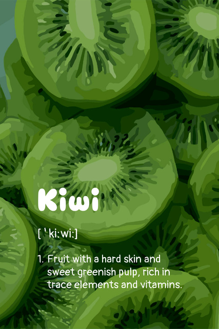 Ontwerpsjabloon van Pinterest van Fresh Slices of Kiwi
