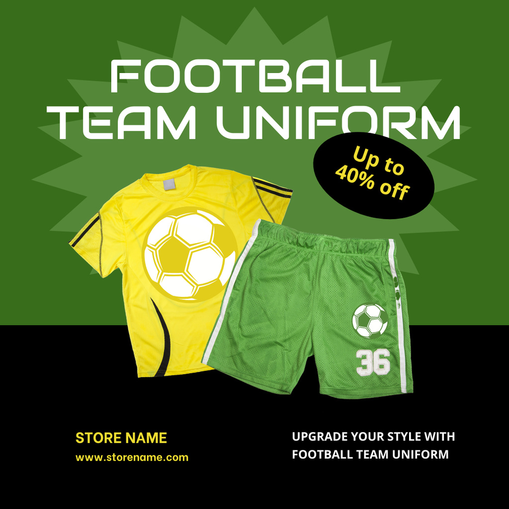 Football Team Uniform Sale Offer Instagram Design Template