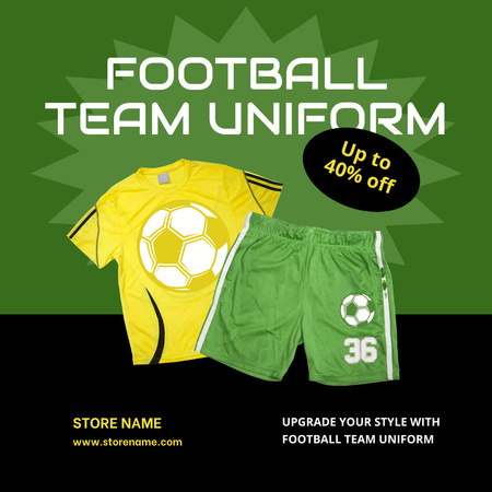 Plantilla de diseño de Football Team Uniform Sale Offer Instagram 