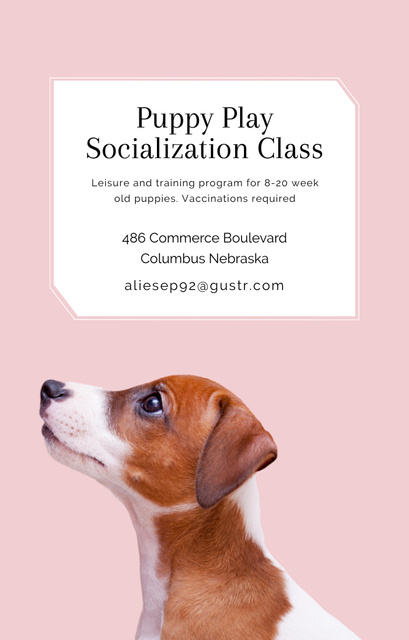 Puppy Playgroup and Socialization Seminar Offer Invitation 4.6x7.2in Πρότυπο σχεδίασης