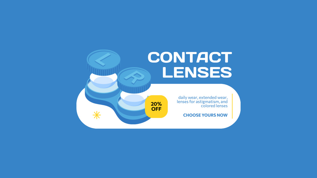 Plantilla de diseño de Offer Discounts on Comfortable Lenses for Daily Wear Title 1680x945px 