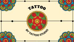 Tattoo Studio Services Offer with Folk Ornaments