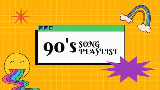 Song Playlist with Cute Funny Doodles Youtube Thumbnailデザインテンプレート
