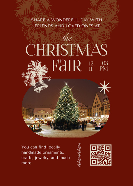 Plantilla de diseño de Festive Christmas Fair Announcement Invitation 