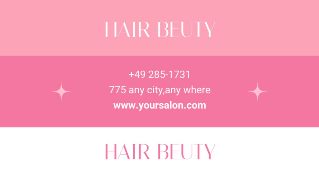 Hair Color Specialist Services Offer on Pink Business Card USデザインテンプレート