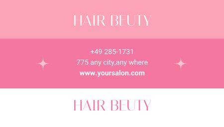 Template di design Offerta di servizi specialistici per il colore dei capelli su Pink Business Card US