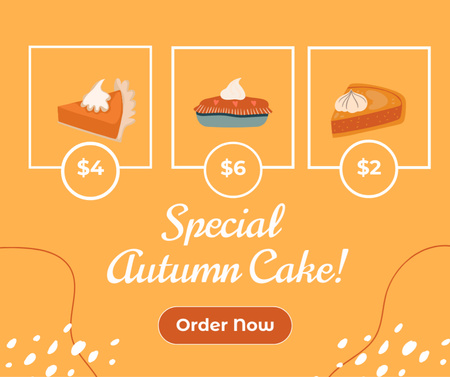 Special Autumn Cakes Offer Facebook Modelo de Design