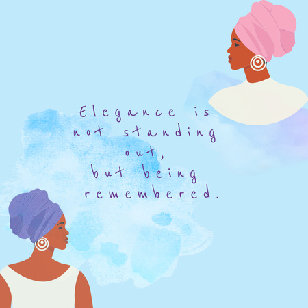Motiváló kifejezés afro-amerikai nőkkel turbánban Instagram tervezősablon