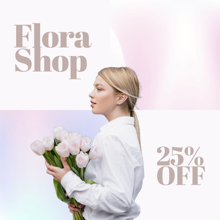 Offer Discounts at Flower Shop Instagram Design Template