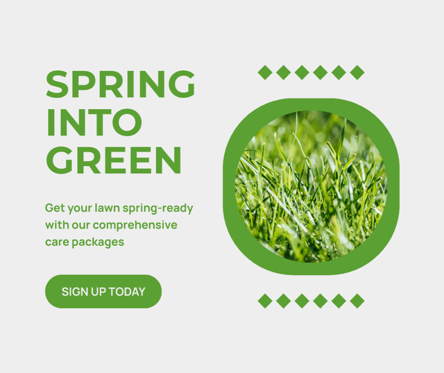 Springtime Care of Your Lawn Facebook Design Template