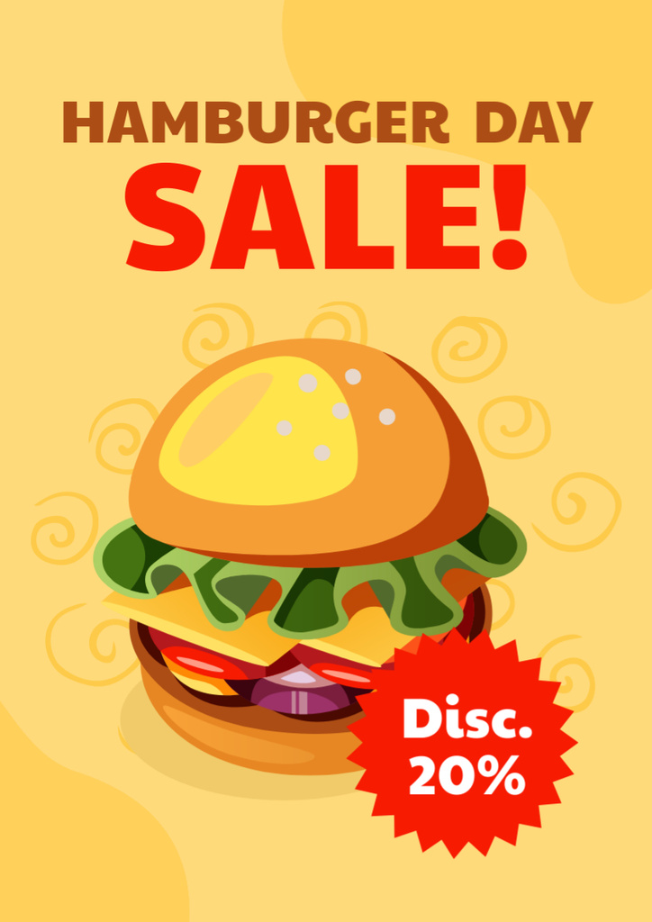 Template di design Tasty Burger Offer with Discount Poster A3