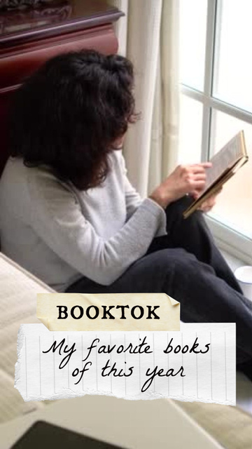 Woman reading Book at Home TikTok Video Design Template