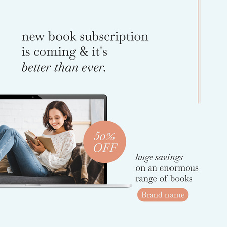 Új könyvek online előfizetés Instagram tervezősablon