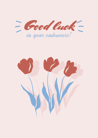 Good Luck Wishes Postcard 5x7in Vertical Design Template