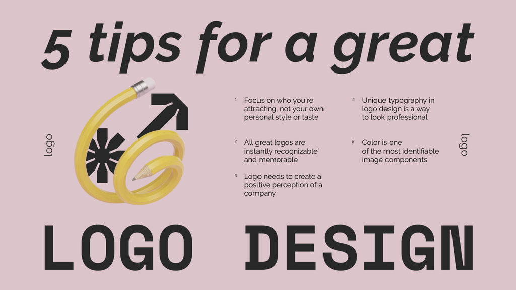 Tips for Great Logo Design on Grey Mind Mapデザインテンプレート