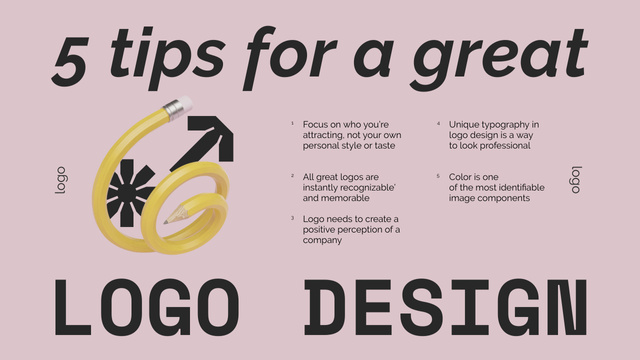 Modèle de visuel Tips for Great Logo Design on Grey - Mind Map