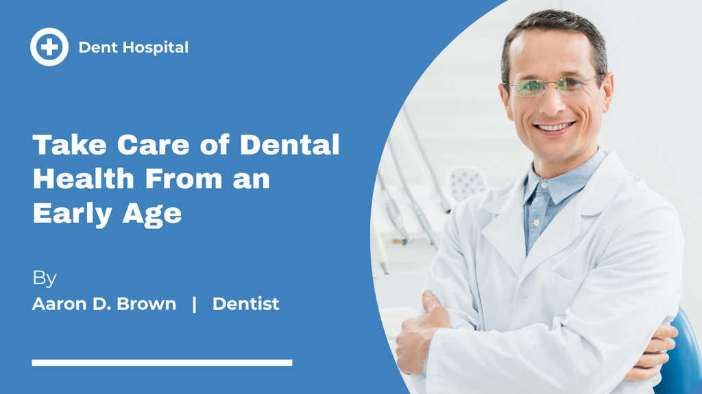 Tips for Taking Care of Dental Health Youtube Thumbnail Modelo de Design
