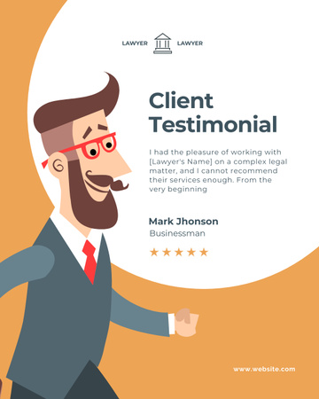 Positive Feedback about Lawyer Services Instagram Post Vertical Design Template