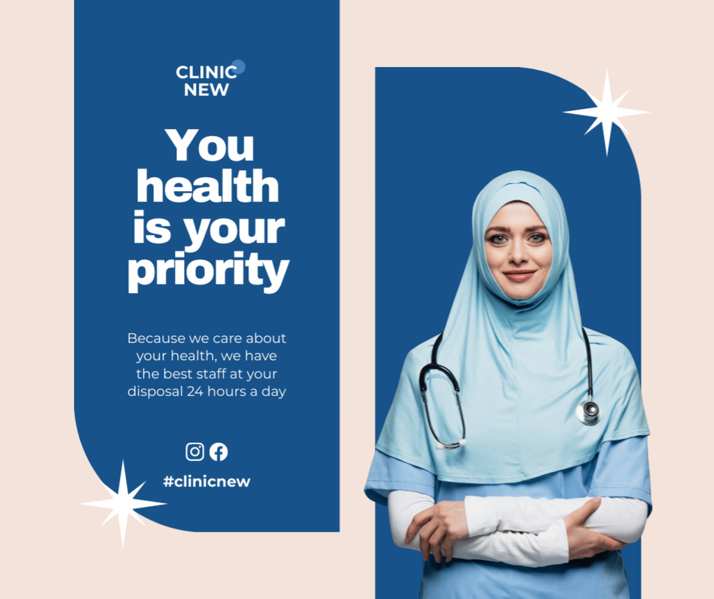 Plantilla de diseño de Ad of Clinic Facebook 