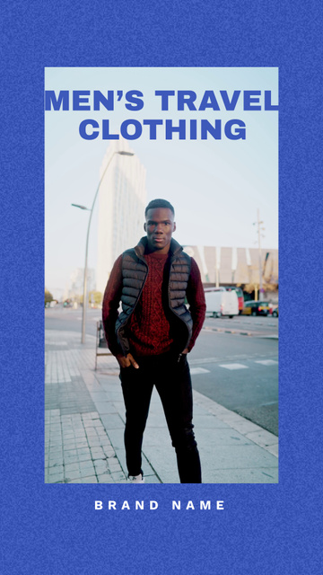 Designvorlage Travel Clothing Sale Offer with African American Man für TikTok Video