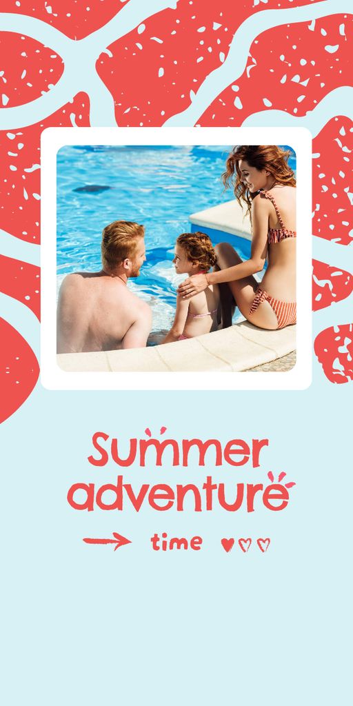 Summer Inspiration with Happy Family in Sea Graphic – шаблон для дизайна