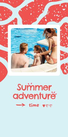 Summer Inspiration with Happy Family in Sea Graphic Design Template