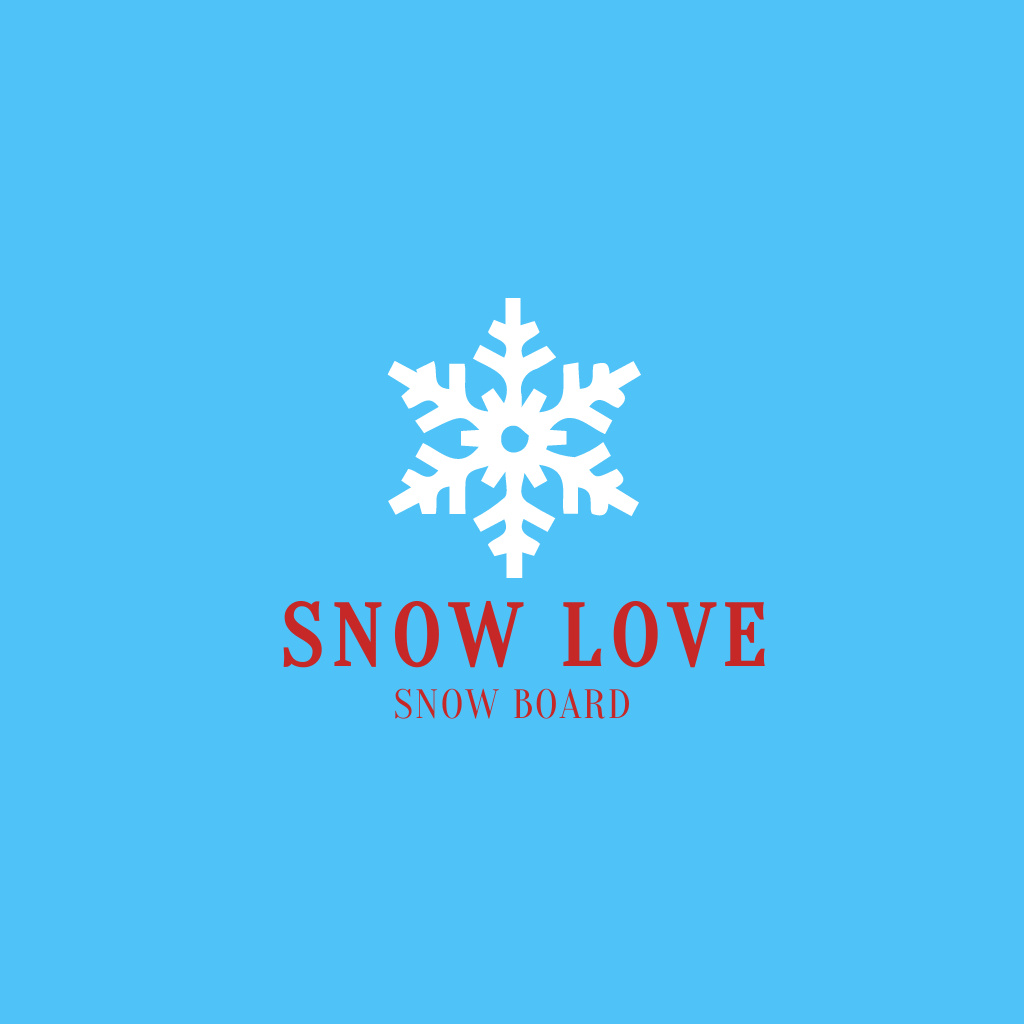 Cute Winter Holiday Greeting with Snowflake Logo Πρότυπο σχεδίασης