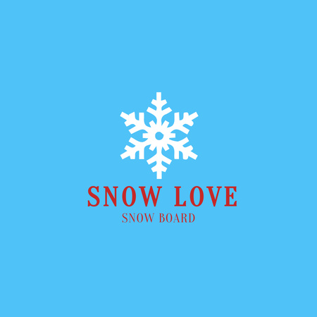 Cute Winter Holiday Greeting with Snowflake Logo Design Template