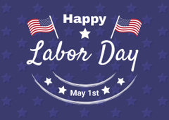 Labor Day Celebration Announcement With Flags