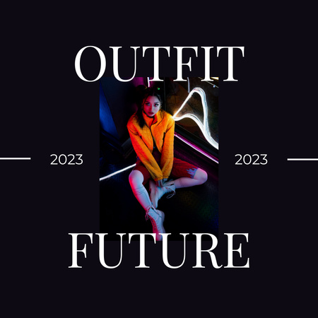 Outfit of the Future Dark Minimal Instagram Design Template