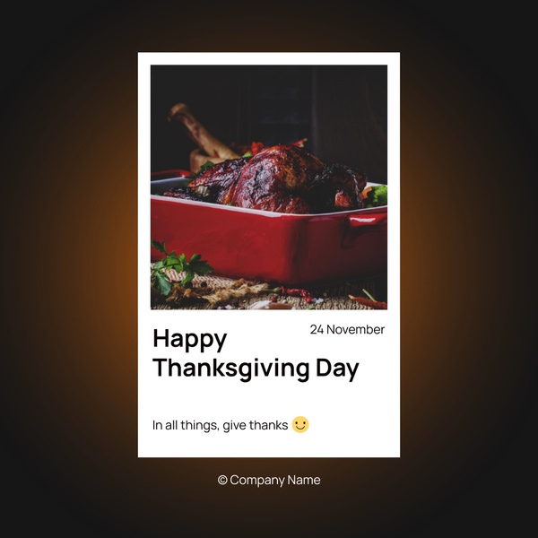 Thanksgiving Holiday Greeting with Traditional Dish