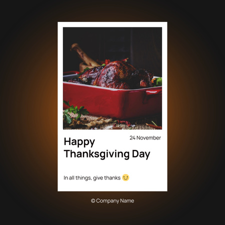 Hálaadás ünnepi köszöntése hagyományos étellel Instagram tervezősablon