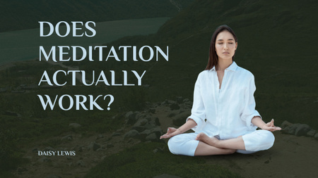 Concentrated Woman Meditating in Nature Youtube Thumbnail Design Template