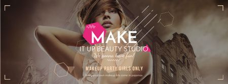 Makeup party for girls Facebook cover Design Template