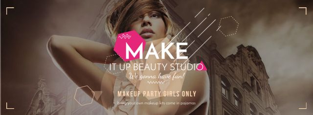 Makeup party for girls Facebook cover Tasarım Şablonu