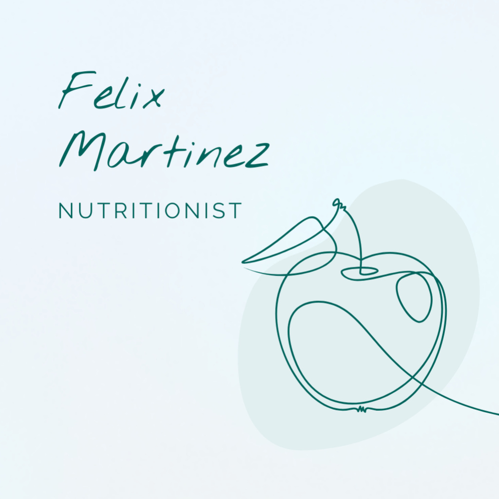 Nutrition Specialist Service Offer with One Line Art Square 65x65mm Modelo de Design