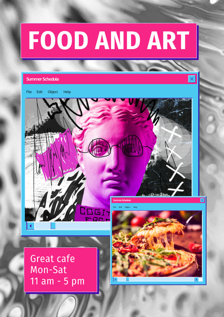 Template di design Psychedelic Ad of Art Cafe Poster