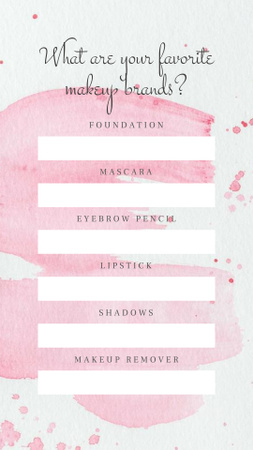 Form about Favourite Makeup brands Instagram Story Design Template