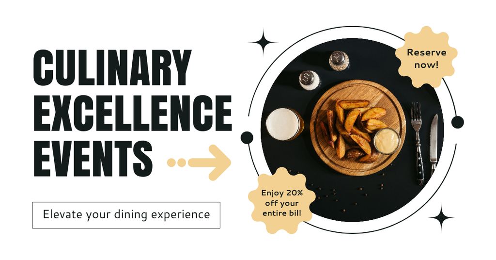 Culinary Events Ad with Tasty Dish Facebook AD Šablona návrhu