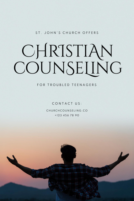 Best Christian Counseling for Trouble Teenagers Flyer 4x6in Šablona návrhu