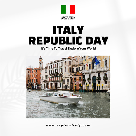 Plantilla de diseño de Día de la República de Italia Tarjetas de felicitación Instagram 