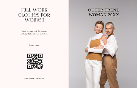 Fall Fashion Ad with Stylish Women Brochure 11x17in Bi-fold Design Template